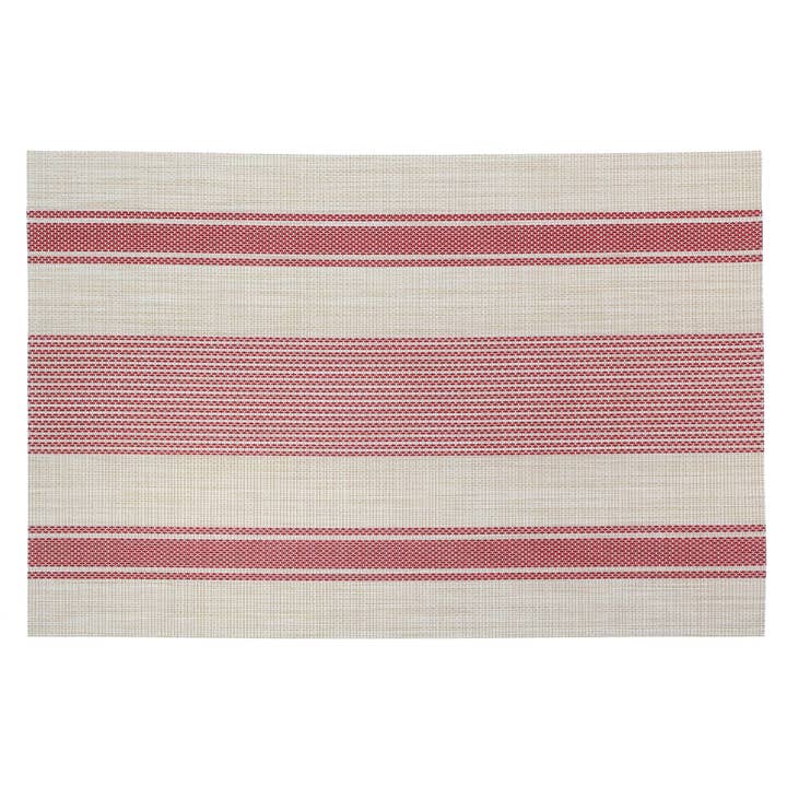 Vinyl Placemat Bistro Stripe Red for wholesale by IH Casa Decor