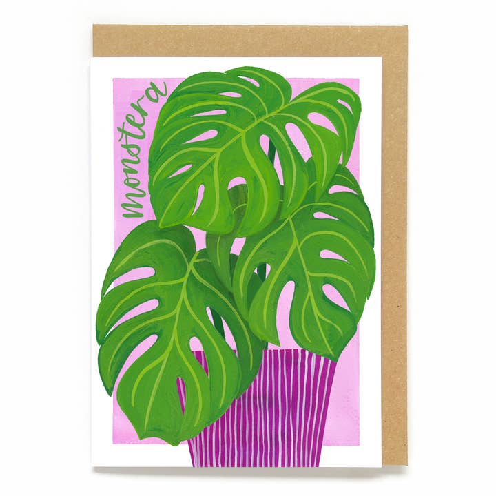 Botanical card: Monstera for wholesale by Now Then, Sunshine!