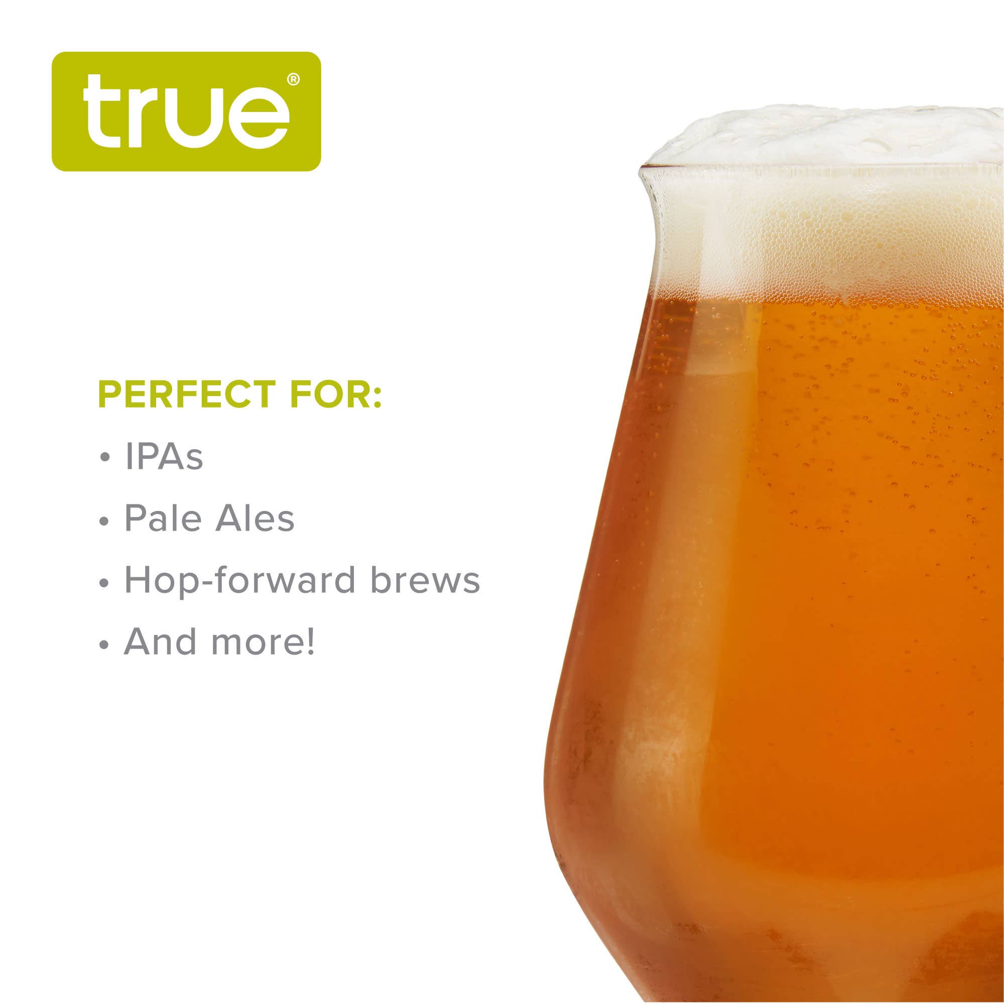 TRUE - Wholesale Beer Glass/Mug - Tapered Glass IPA Beer Glasses Set of 46