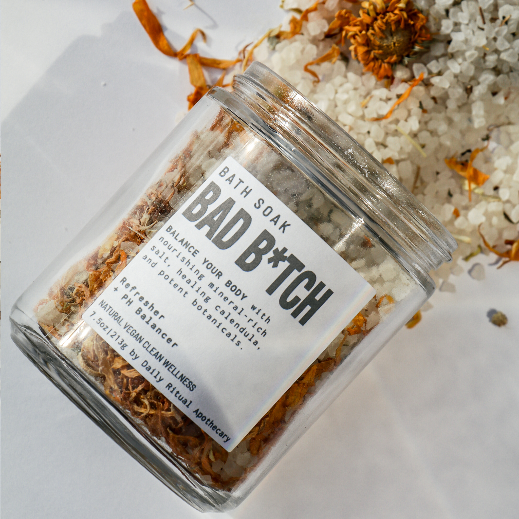 Daily Ritual Apothecary - Wholesale Bath Soak/Milk - Bad B*tch Botanical Bath Tea Glass Jar2