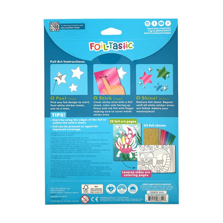 OOLY - Wholesale DIY Craft Kit - Kids - Foil-tastic: Foil Art & Coloring Fun - Awesome Animals (36 P4