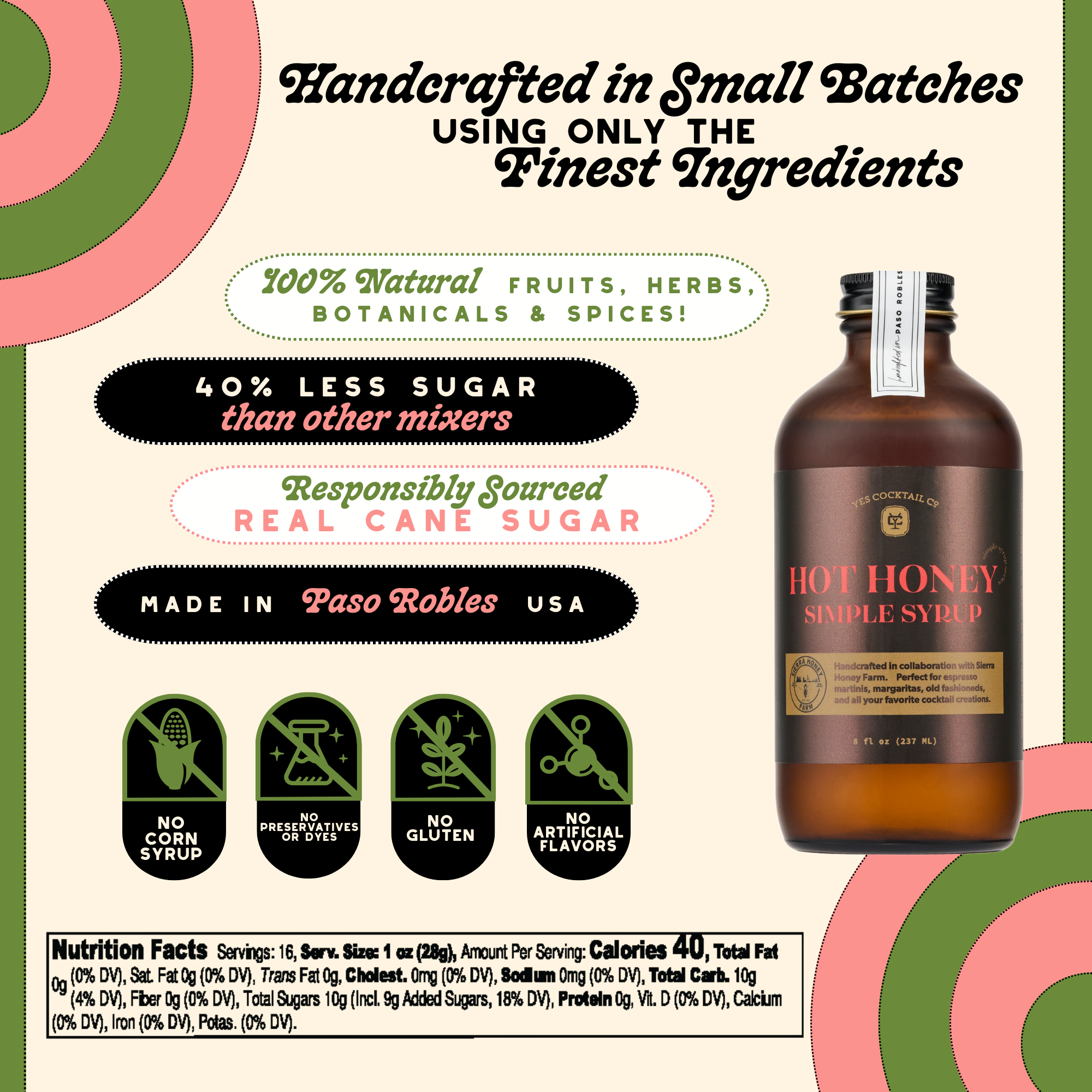 Yes Cocktail Co - Wholesale Non-Alcoholic Aperitif/Mocktail - Hot Honey Simple Syrup3