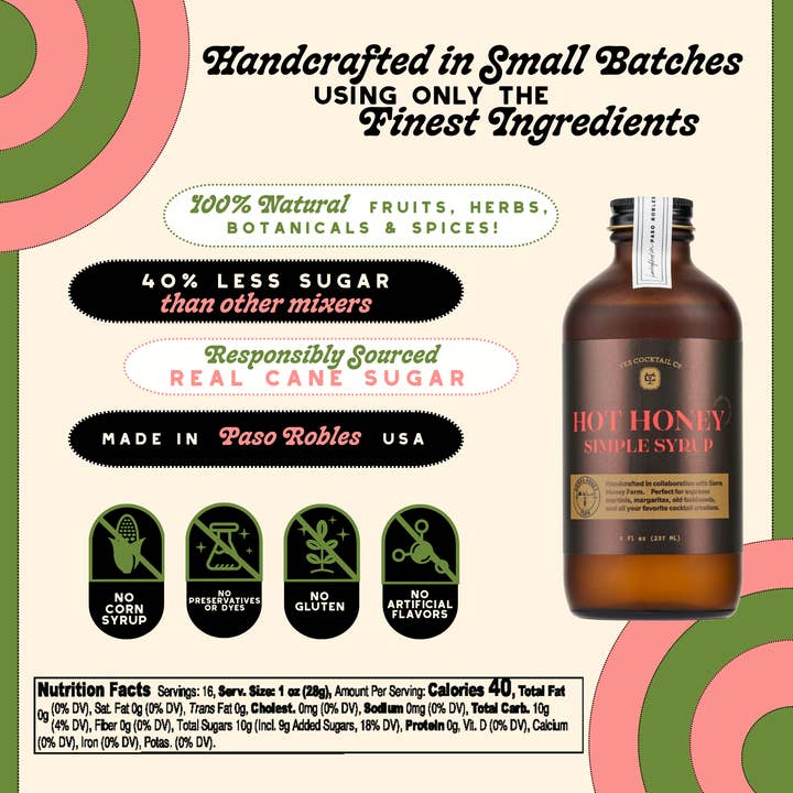 Yes Cocktail Co - Wholesale Non-Alcoholic Aperitif/Mocktail - Hot Honey Simple Syrup3