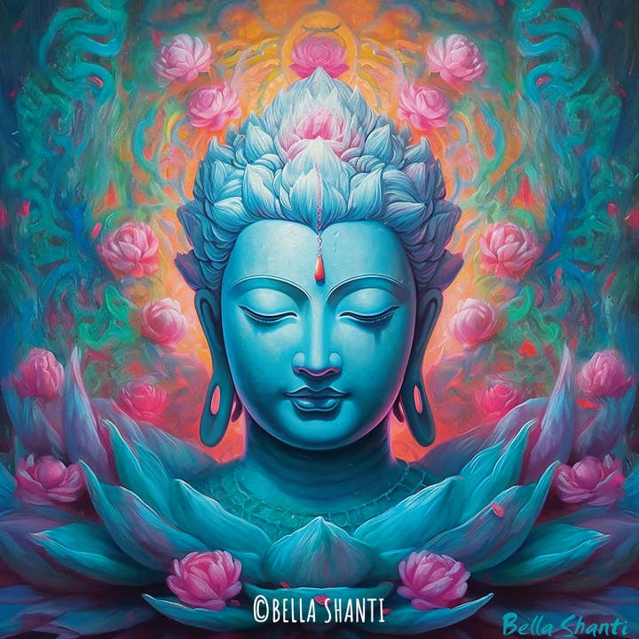 "BUDDHA'S SOUL GARDEN" healing ART CANVAS PRINT wall decor for wholesale by Bella's Miracle Shop