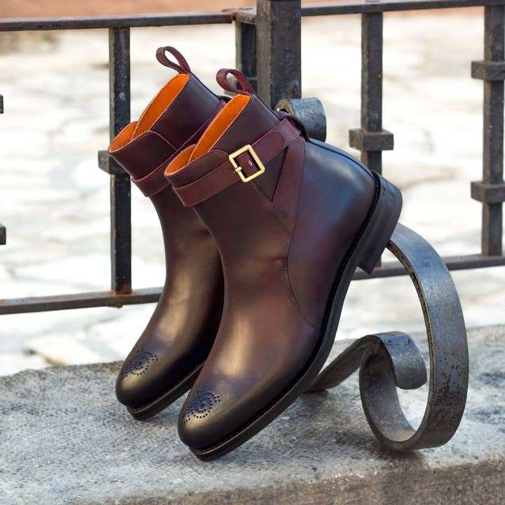 Rohan Jodhpur-Stiefel für Herren aus italienischem Leder in Burgunderrot für den Großhandel von DapperFam