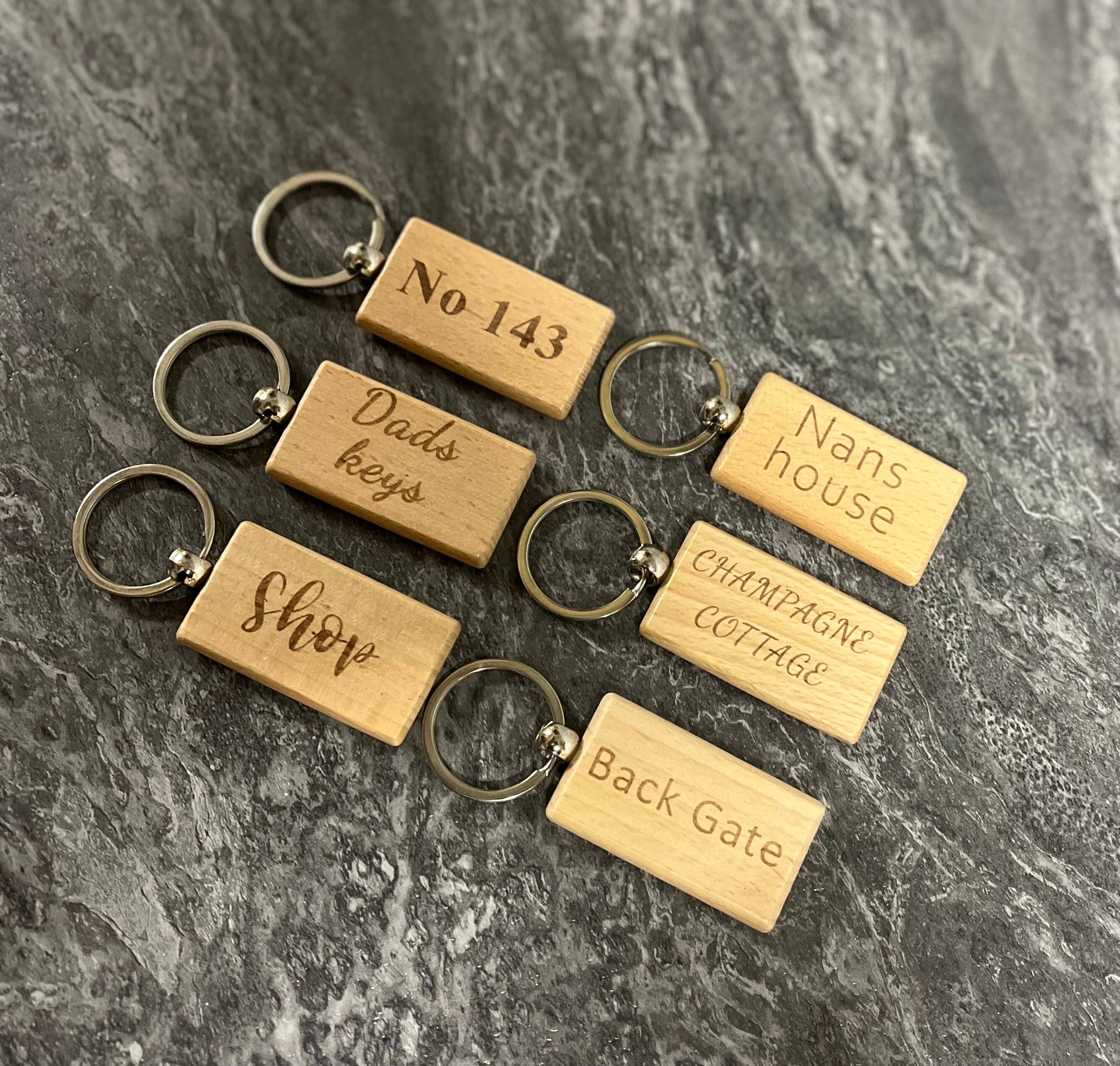 mayos makers – wholesale Keychain – Unisex – Personalised Wooden Keyring - Solid Wood Custom Engraved Key Ring3