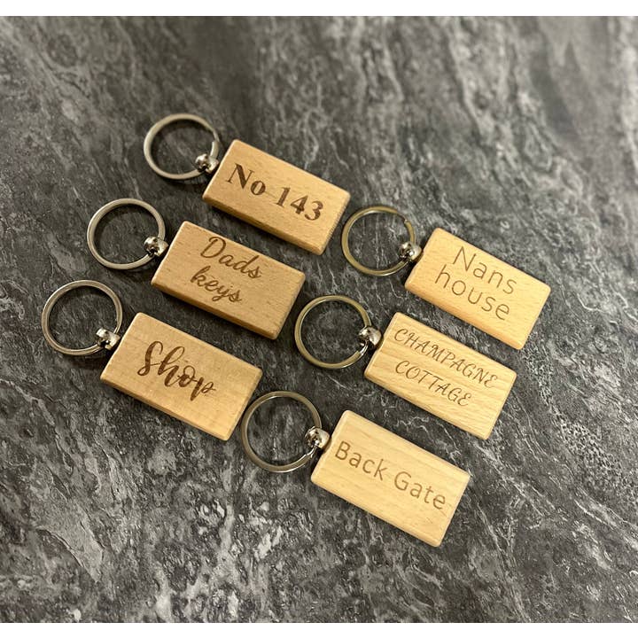 mayos makers – wholesale Keychain – Unisex – Personalised Wooden Keyring - Solid Wood Custom Engraved Key Ring3