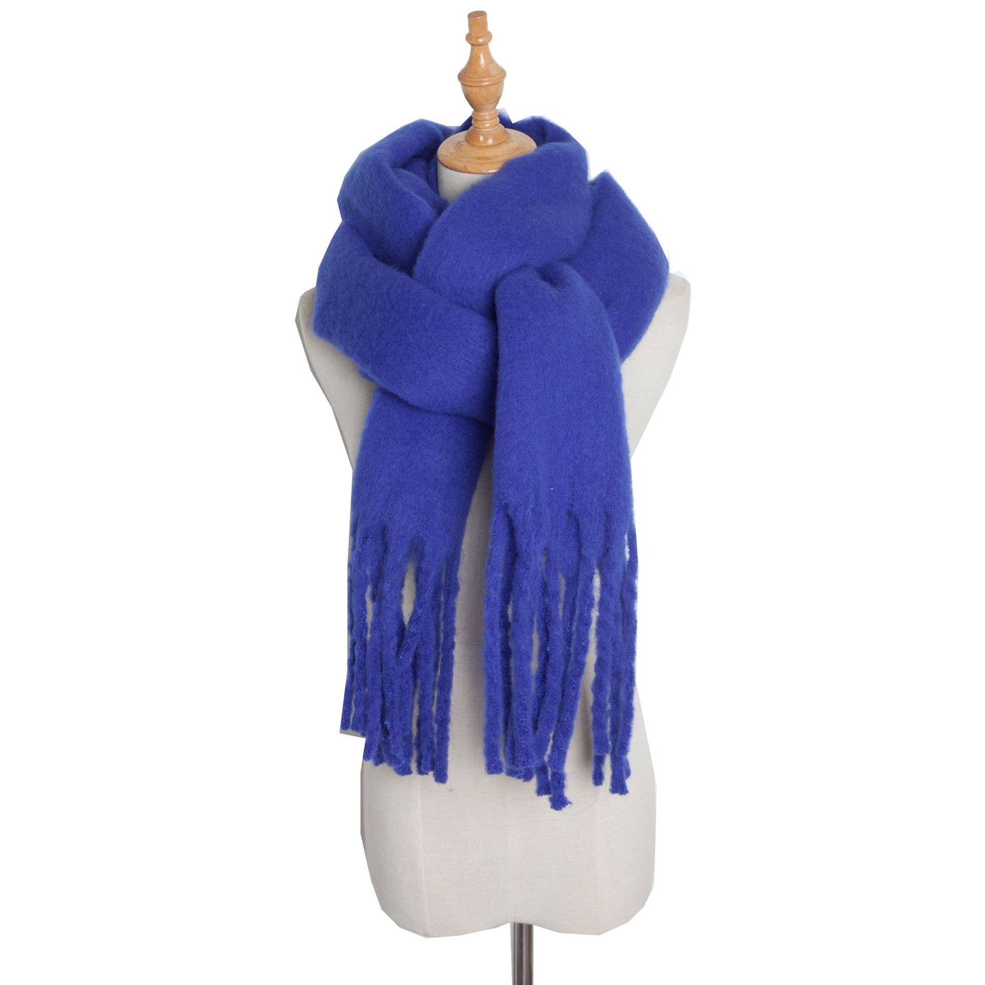 HIDDENBRAND - Wholesale Scarf - Women's - soft cozy classic solid fringe scarf wrap2
