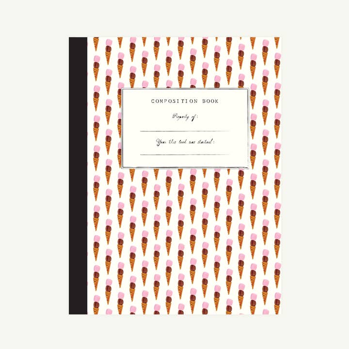 Ice Cream Scoops Composition Book for wholesale by Mr. Boddington's Studio