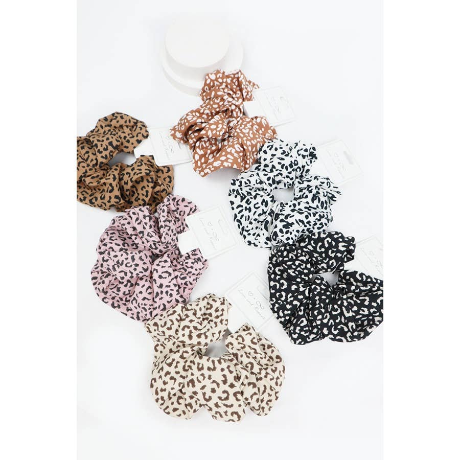 MIX COLOR Large Leopard Scrunchie Set for wholesale on Faire1