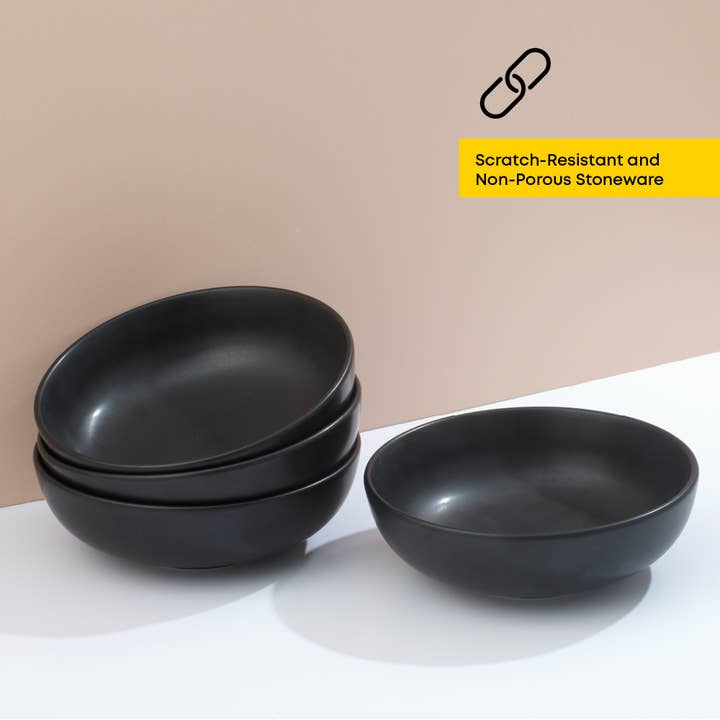 JoyJolt - Wholesale Bowl - JoyJolt Mesa 4-Piece Stoneware Pasta Bowls Set – 30oz2