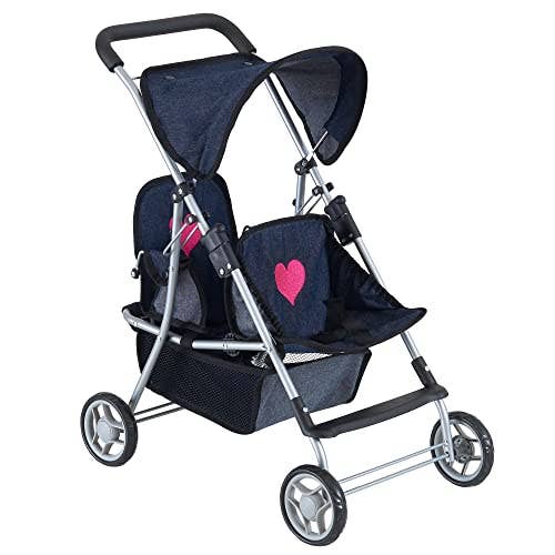 My First Doll Heart Design Twin Stroller for wholesale by The New York Doll Collection