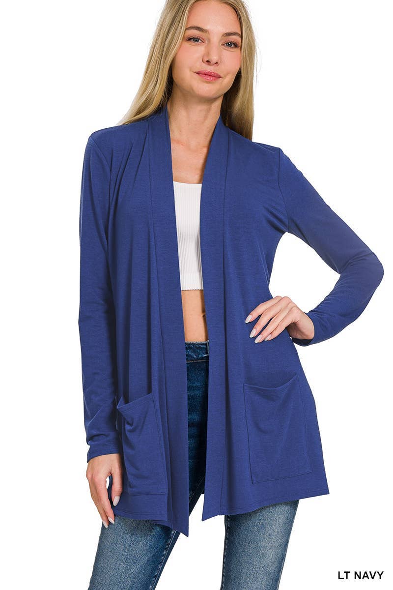 Vanilla Monkey - Vendita all'ingrosso Cardigan - Donna - Cardigan morbido e leggero con tasca frontale aperta6