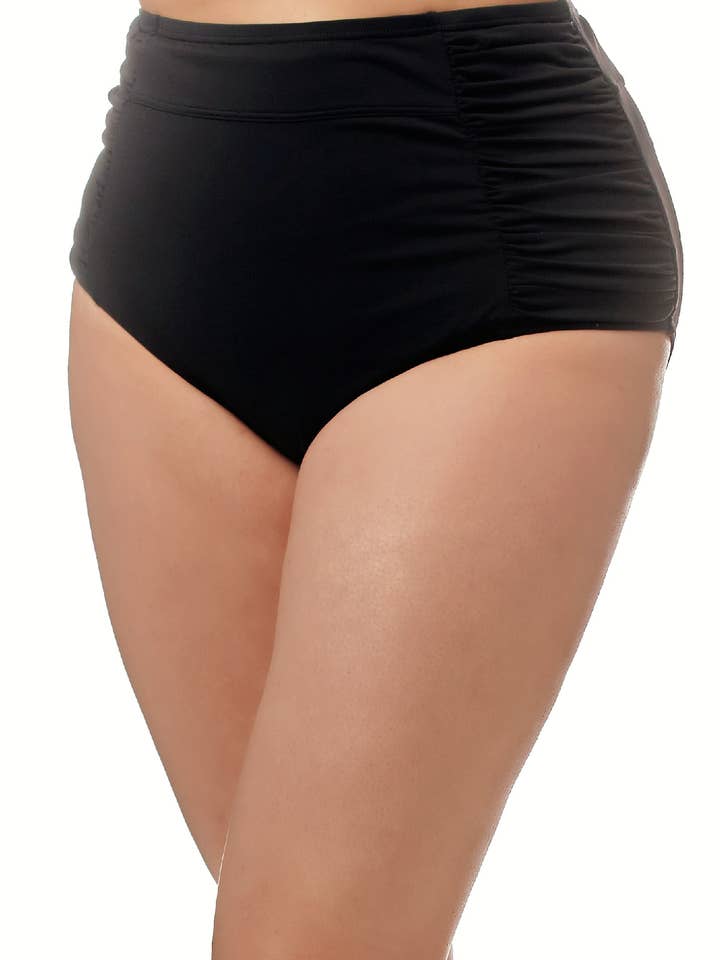 Plus Size Ruched Sides High Waist Bottom for wholesale by Envya