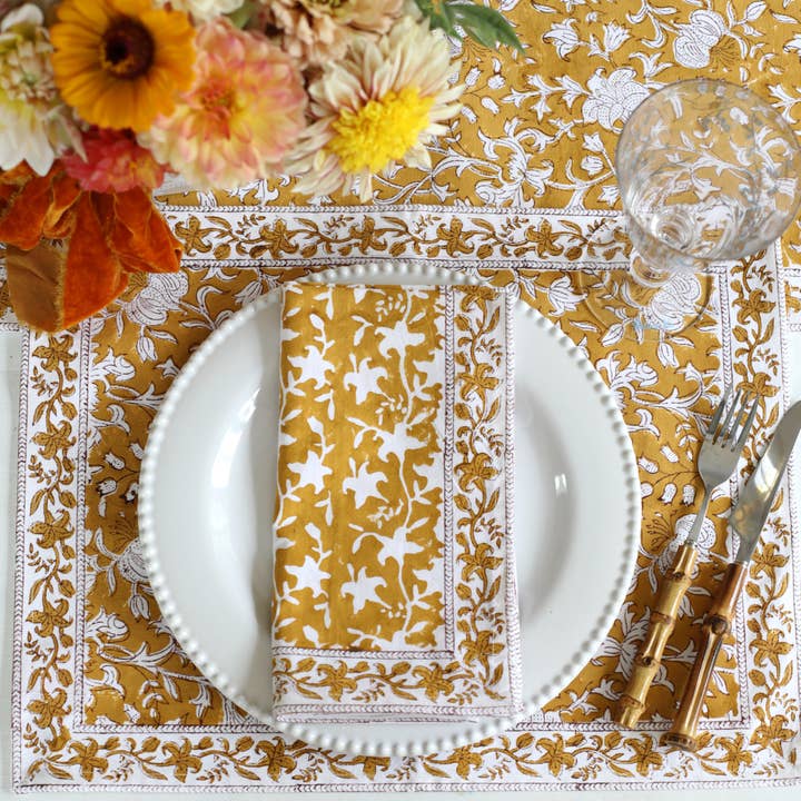 PACIFIC & ROSE TEXTILES - Wholesale Placemat - Placemat Pacho Saffron, Set of 4 2
