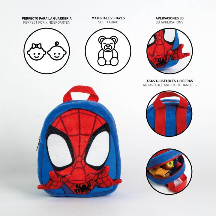 Mastoys, S.L. - Wholesale Backpack - Kids - SPIDEY PLUSH CHARACTER NURSERY BACKPACK - 21000058303