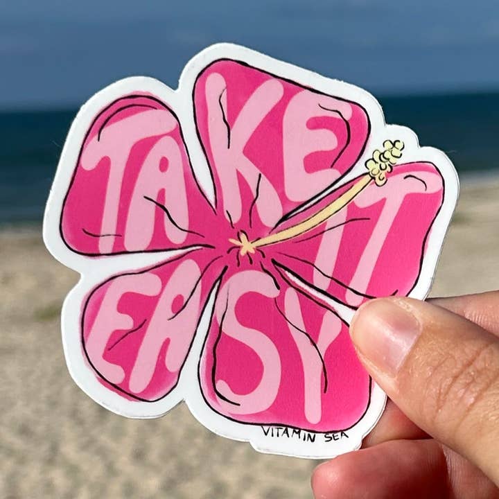 Hibiscus Watercolor Sticker for wholesale by Vitamin Sea Clothing