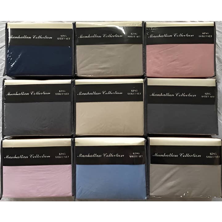Bed Bath Fashions - Wholesale Sheet Set - Manhattan Collection Microfiber 4 Pc Solid Sheet Sets