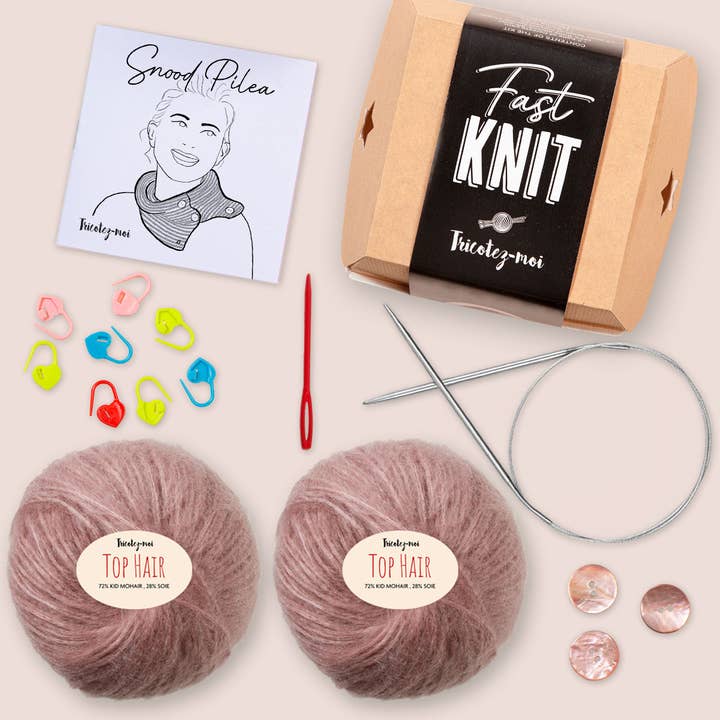 Snood Pilea - Strickfertige Schachtel - Puderfarbe für den Großhandel von Tricotez-moi