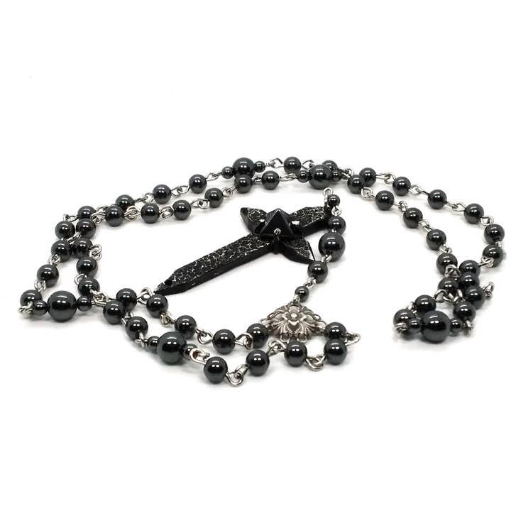 JunkyardBat - Wholesale Prayer beads necklace - Spiked Cross Rosary4