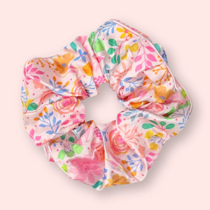 Hair Scrunchie | Blush Rainbow Blooms for wholesale by Cleary Lane
