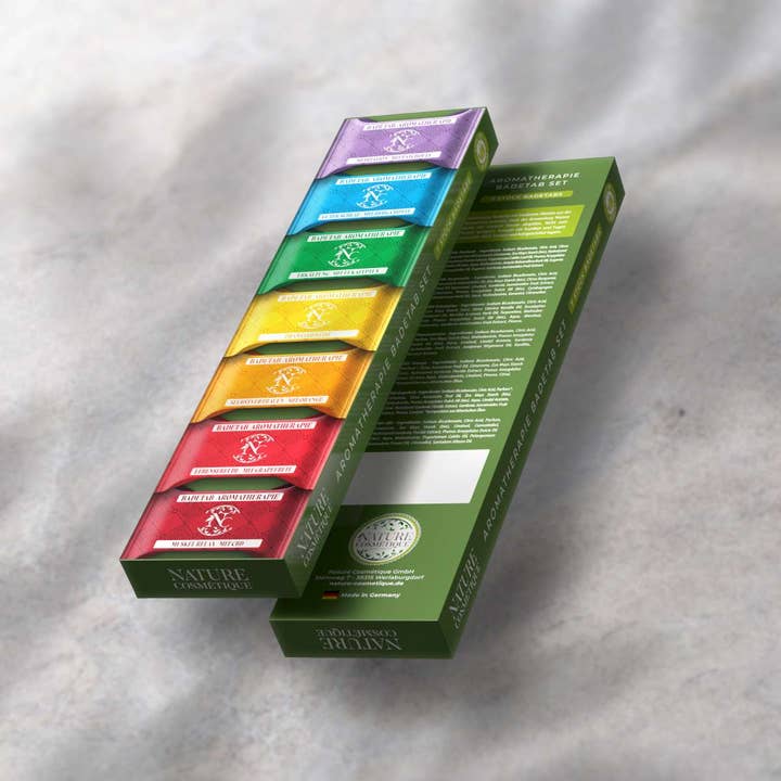 Coffret de 7 pastilles de bain aromathérapie pour la vente par Seifen-Shop