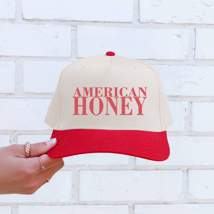 American Honey Trucker Hat for wholesale by Hey Jude Graphic Tees