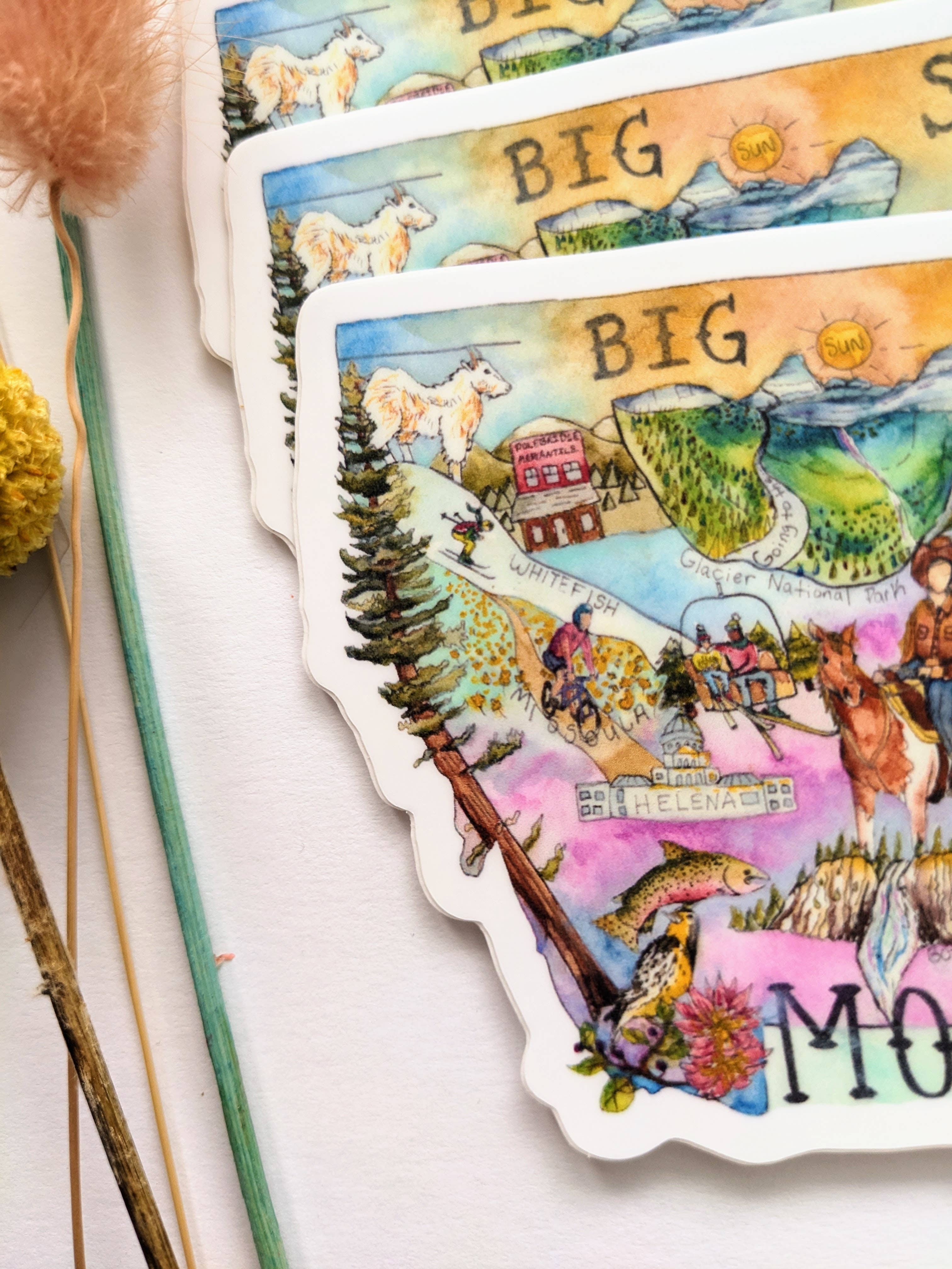 Mary Felker Art and Design - Wholesale Sticker - Montana Sticker, Montana Decal, montana souvenir1