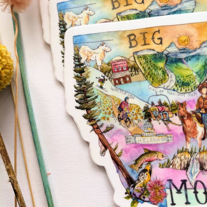 Mary Felker Art and Design - Wholesale Sticker - Montana Sticker, Montana Decal, montana souvenir1