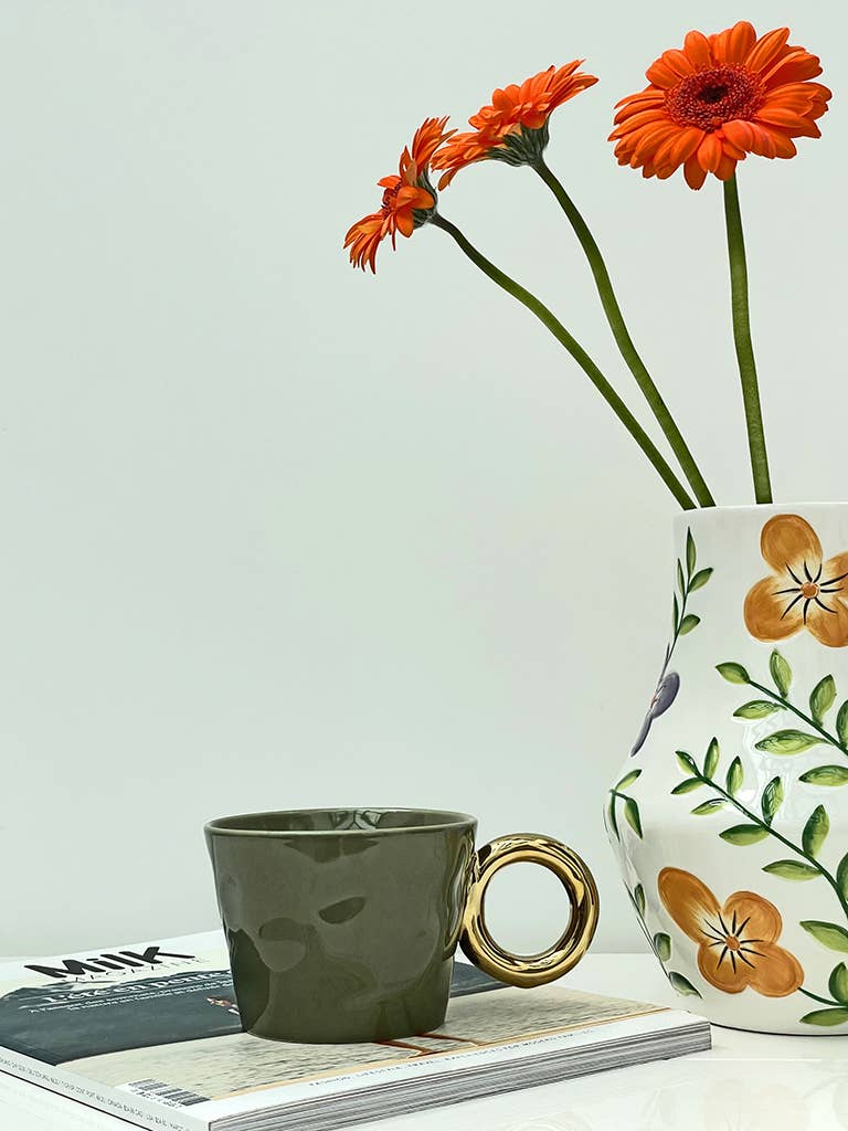 Opjet Paris - Wholesale Coffee Mug - Set of 2 khaki morning cuddle cups D10.4 H7.8cm1