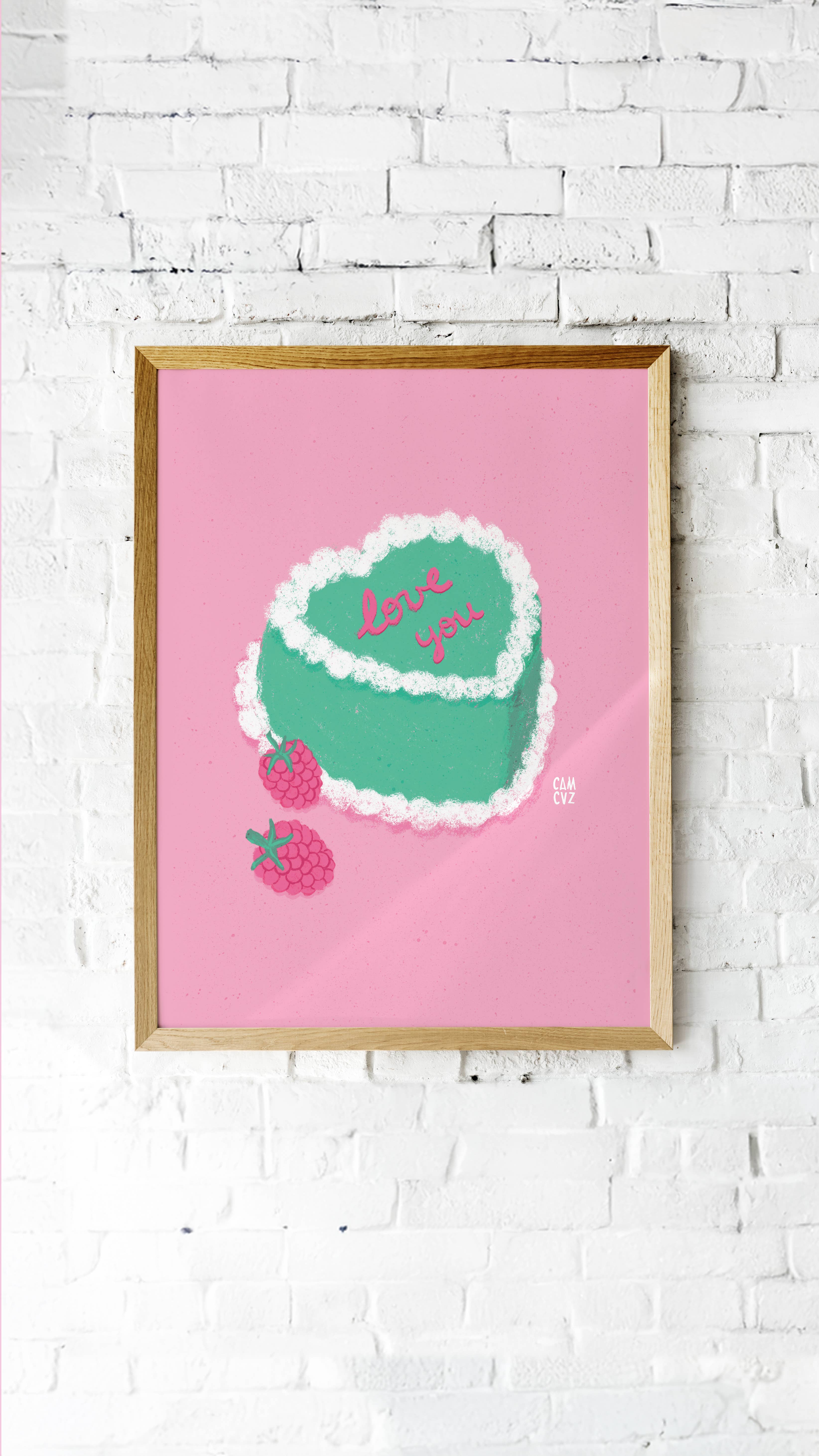 Camille Cauvez illustration et papeterie - Wholesale Art Print - Bento cake | display pastry, cooking, love, Valentine's Day3
