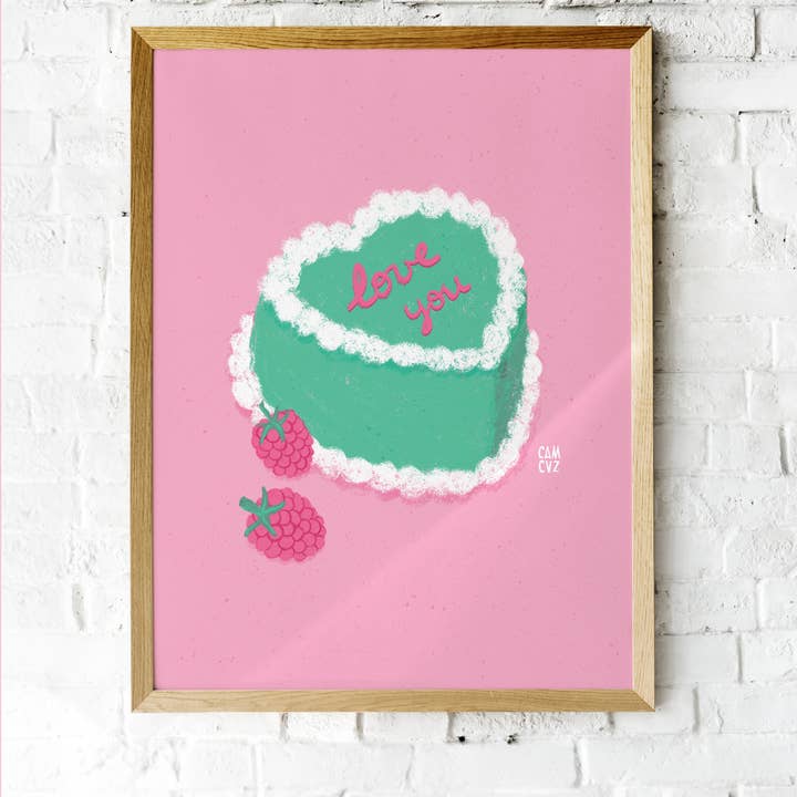 Camille Cauvez illustration et papeterie - Wholesale Art Print - Bento cake | display pastry, cooking, love, Valentine's Day3