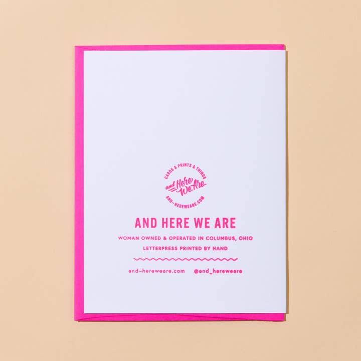 And Here We Are - Wholesale Christmas Card - Liberal Snowflake Holiday Letterpress Greeting Card - Christmas Card- Made in USA