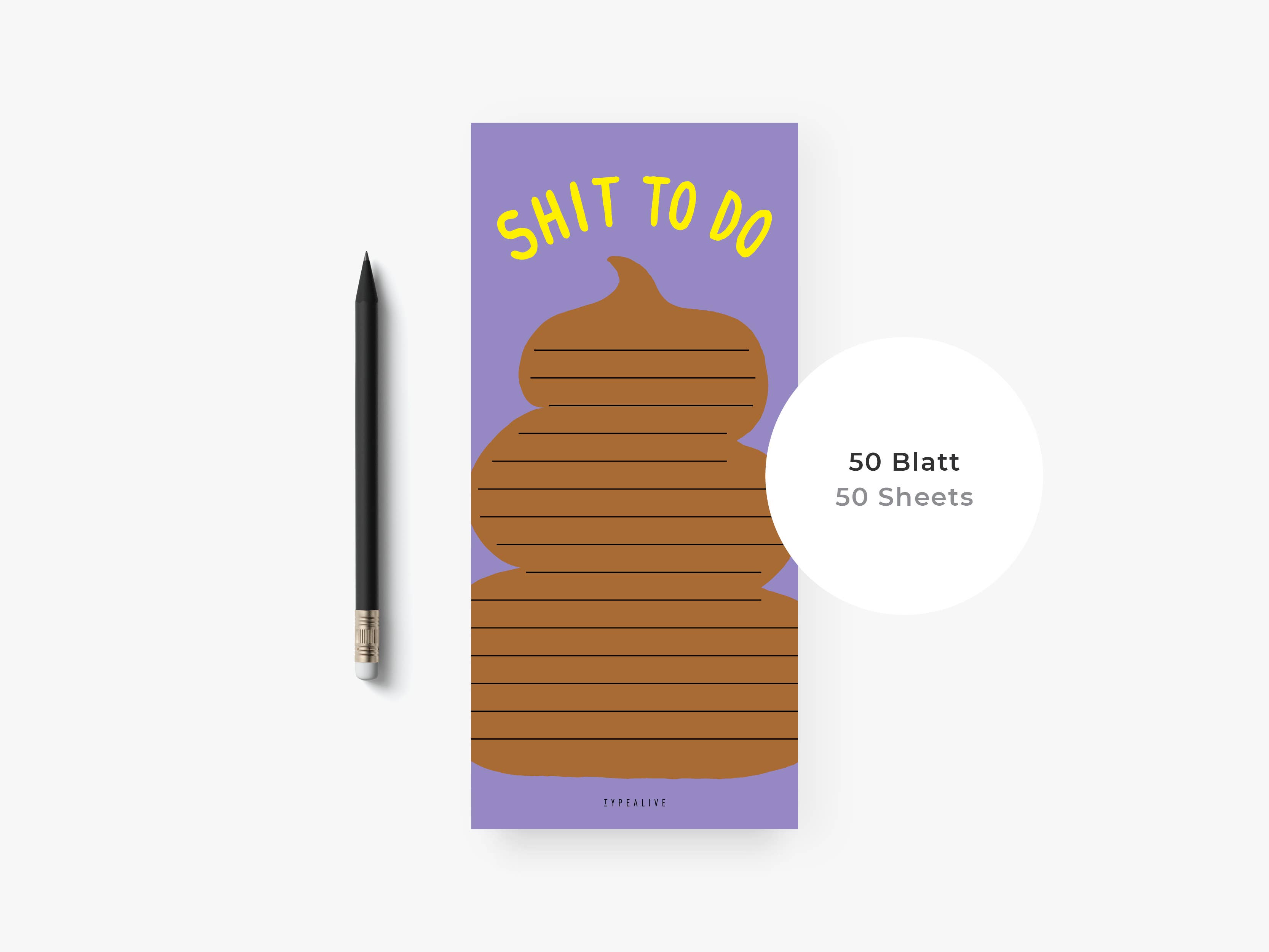 typealive - Wholesale Notepad - Notepad "narrow" / Shit To Do3
