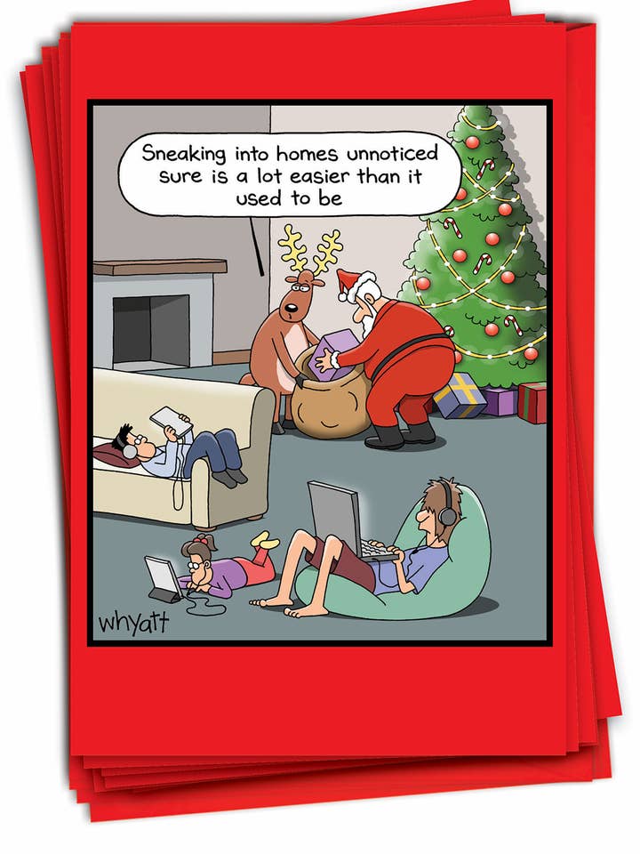 Boxed Christmas Cards - Sneaking Into Homes for wholesale by NobleWorks