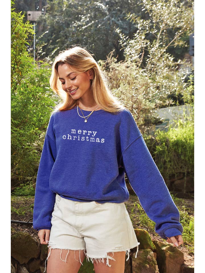OAT COLLECTIVE - Wholesale Graphic Sweatshirt - Women's - MERRY CHRISTMAS Mid Cropped Graphic Sweatshirt10