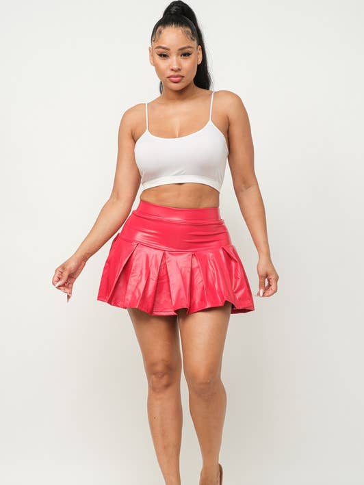 PU Pleated Skirts With Lining for wholesale by Boswell