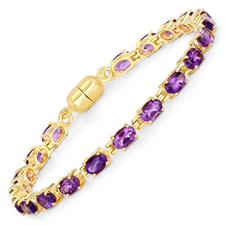 8.40 Carat Genuine Amethyst .925 Sterling Silver Bracelet for wholesale by Quintessence Jewelry