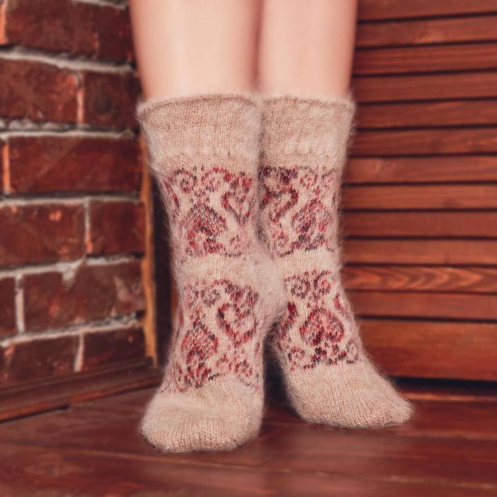 Siberia Spirit - Wholesale Socks - Women's - SS Cozy Love Goat Wool Non-Binding Crew Socks3