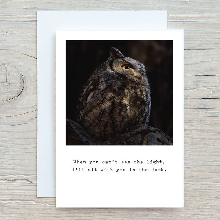 Sympathy card, nature themed with owl for wholesale by Elster Photography/Big Picture Greetings