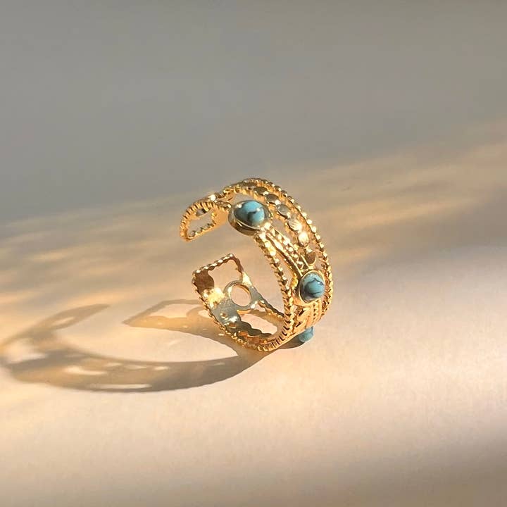 COSMOS - Wholesale Multi-Stone Ring - Adjustable stainless steel stone ring