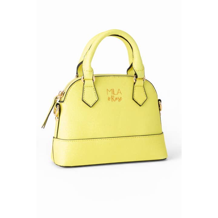 Mila & Rose - Wholesale Crossbody Bag - Kids - Neon Yellow Glitter Girl's Crossbody Purse