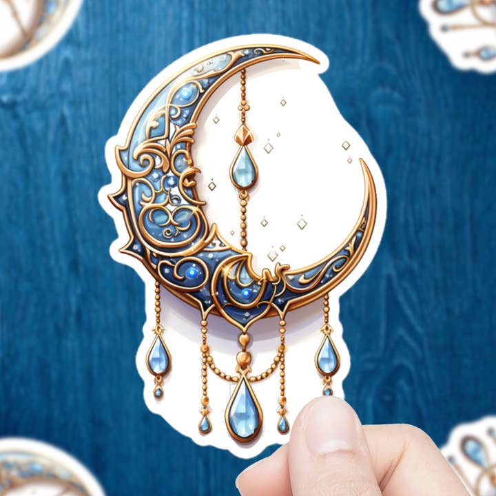 Jewel Moon Sticker for wholesale by Mystical Clarity
