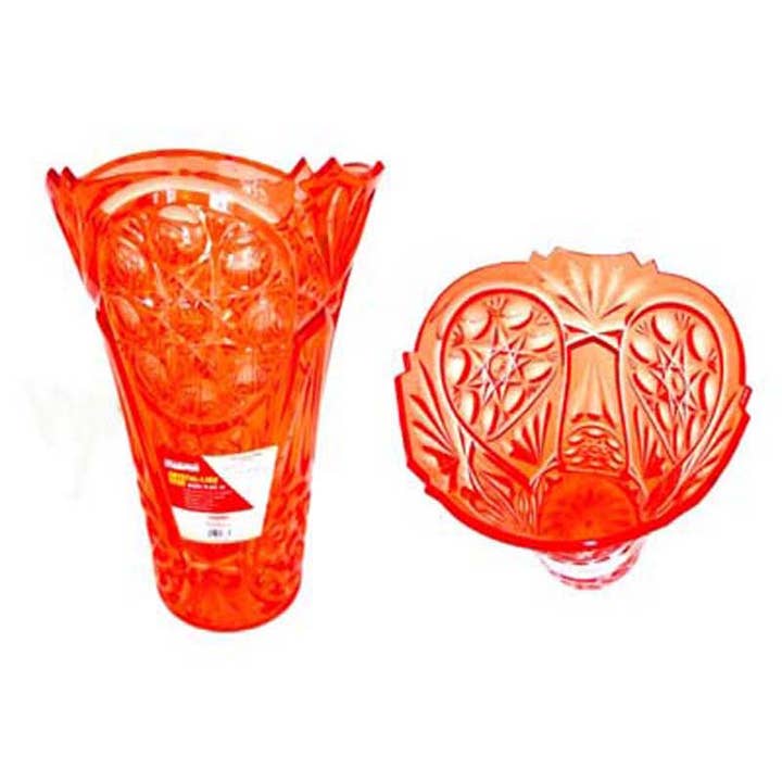 Vaso Cristallino 9,25" Rosso per la vendita all'ingrosso da parte di Deluxe Import Trading