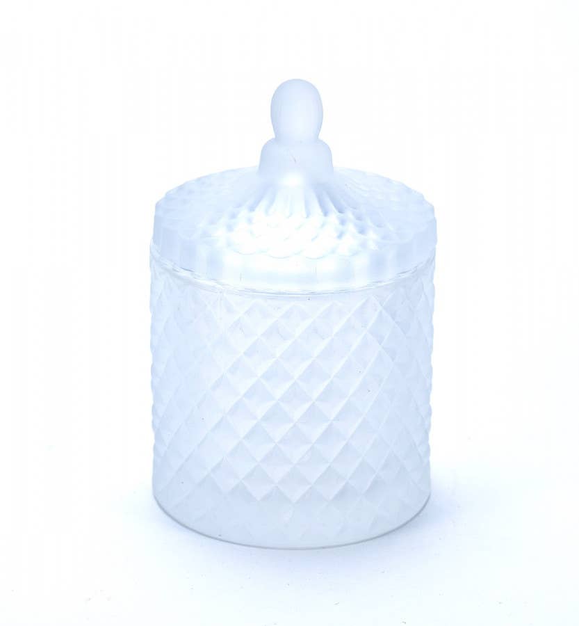 London Luxury Candle Supplies - Wholesale Weckpot/glazen pot - Geo 230 ml gekleurde geslepen glazen pot8