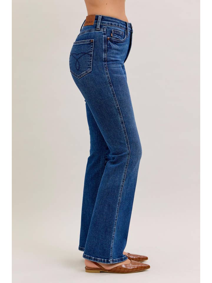 Judy Blue High Waist Dark Wash Tummy Control Bootcut, Short for wholesale on Faire2