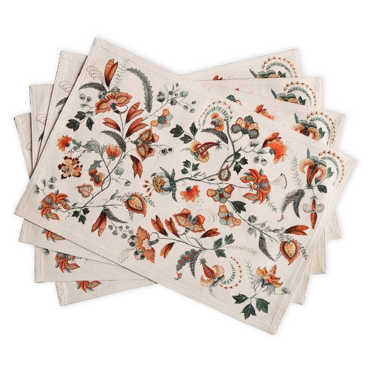Maison d'Hermine - Design in Every Thread - Wholesale Placemat - Placemats 100% Cotton 13" x 19" - Set of 4 - Dalida Fall