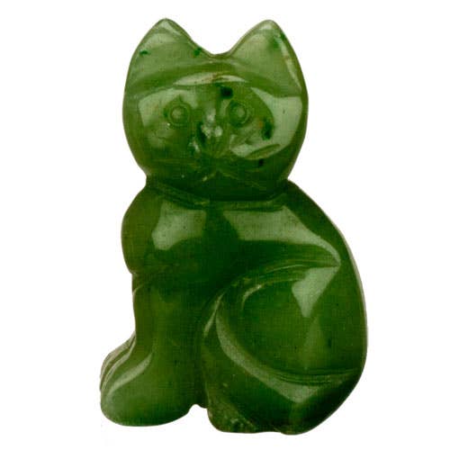 Gravura Gato, 38mm, aventurina verde por atacado de EHAWA