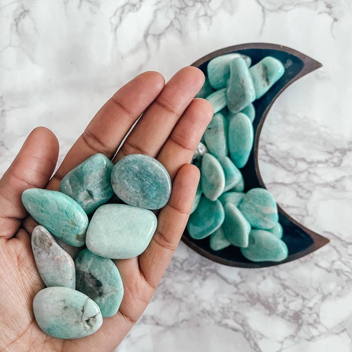 Peach and Pixie - Wholesale Spiritual Stone/Crystal - Tumbled Amazonite Spiritual Stone, Ethically Sourced0