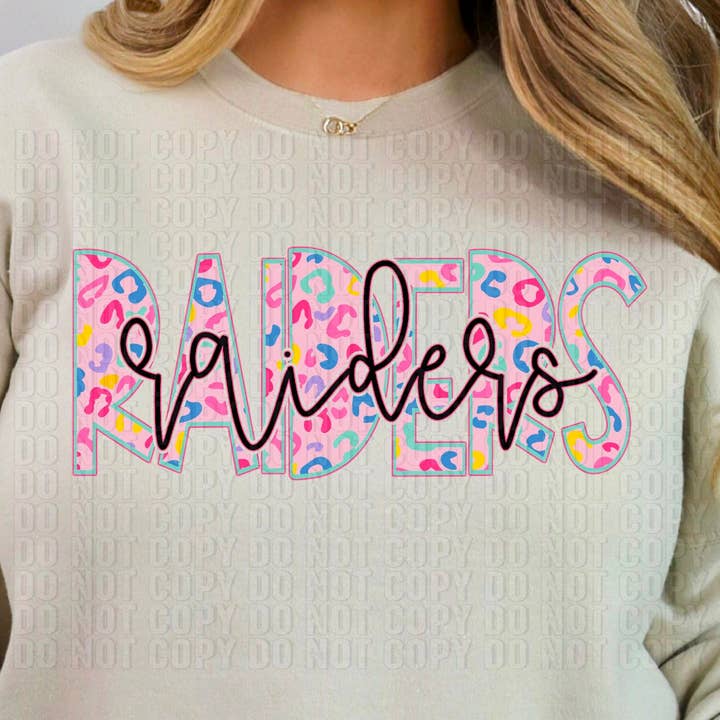 Mascotte manuscrite des Raiders DTF Transfer pour la vente par K and M Designs
